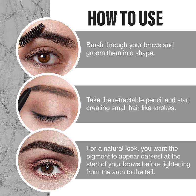 Insight Cosmetics Smudge Free Eyebrow Pencil, Brown-3.webp